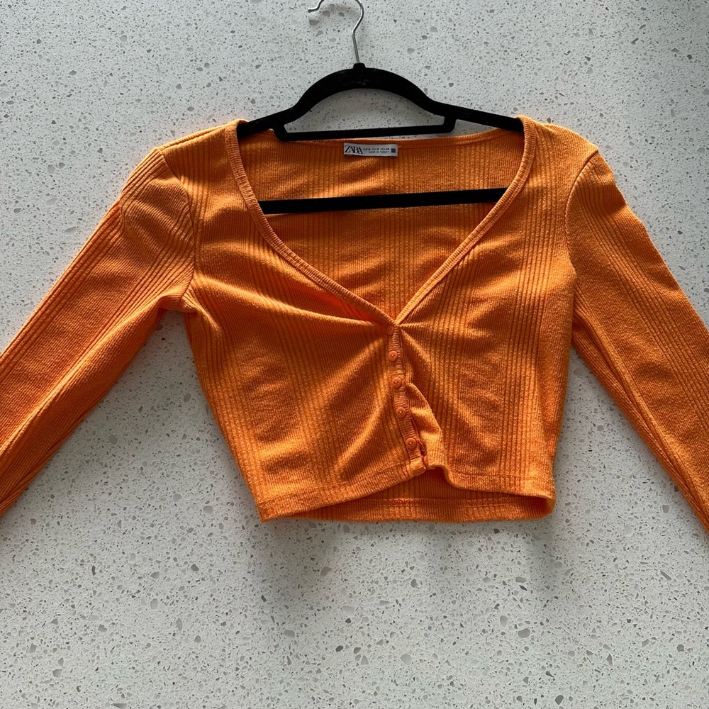 Orange Cropped Top by Zara
